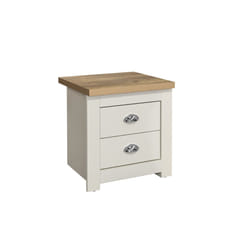 Birlea Highgate 2 Drawer Bedside - Cream & Oak - Farmhouse Style