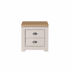 Birlea Highgate 2 Drawer Bedside - Cream & Oak - Farmhouse Style