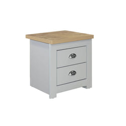 Birlea Highgate 2 Drawer Bedside - Grey & Oak - Farmhouse Style