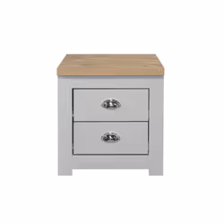 Birlea Highgate 2 Drawer Bedside - Grey & Oak - Farmhouse Style