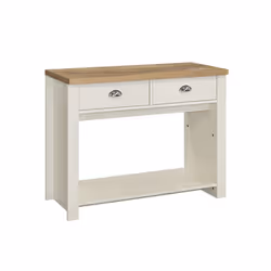 Birlea Highgate 2 Drawer Console Table - Cream & Oak - Farmhouse Style