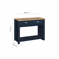 Console Table Blue & Oak Birlea Highgate 2 Drawer Navy Farmhouse Shabby Chic - Additional view 4