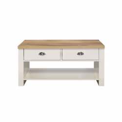 Coffee Table Cream & Oak Birlea Highgate 2 Drawer Farmhouse Shabby Chic