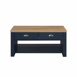 Coffee Table Blue & Oak Birlea Highgate 2 Drawer Navy Farmhouse Shabby Chic