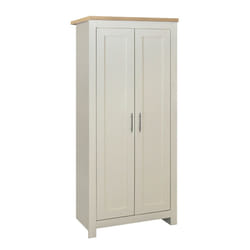 Birlea Highgate 2 Door Wardrobe - Cream & Oak - Farmhouse Style
