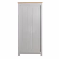 Birlea Highgate 2 Door Wardrobe - Grey & Oak - Farmhouse Style