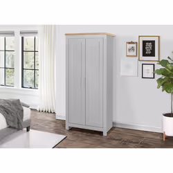 Birlea Highgate 2 Door Wardrobe - Grey & Oak - Farmhouse Style - Additional view 6
