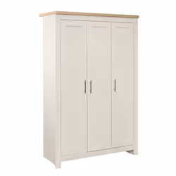 Birlea Highgate 3 Door Wardrobe - Cream & Oak - Farmhouse Style