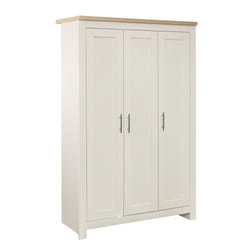 Birlea Highgate 3 Door Wardrobe - Cream & Oak - Farmhouse Style