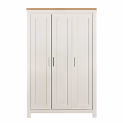 Birlea Highgate 3 Door Wardrobe - Cream & Oak - Farmhouse Style
