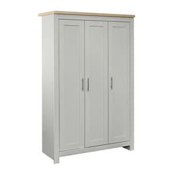 Birlea Highgate 3 Door Wardrobe - Grey & Oak - Farmhouse Style