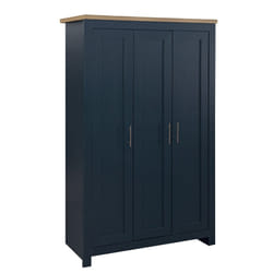 Birlea Highgate 3 Door Wardrobe - Navy Blue & Oak - Farmhouse Style