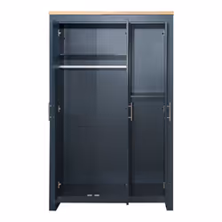 Birlea Highgate 3 Door Wardrobe - Navy Blue & Oak - Farmhouse Style