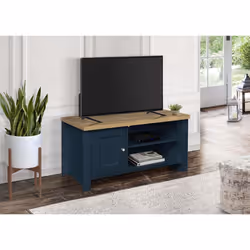 TV Unit Blue Oak Birlea Highgate Small Entertainment Navy Farmhouse Shabby Chic