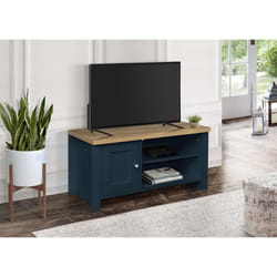 TV Unit Blue Oak Birlea Highgate Small Entertainment Navy Farmhouse Shabby Chic