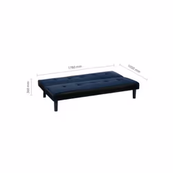 Birlea Aurora Click Clack Sofa Bed Futon Black & Denim Blue Fabric - Additional view 11