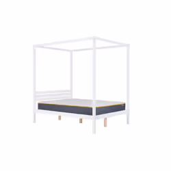 Four Poster Bed Double Birlea Mercia White 4FT6 Solid Pine Frame Canopy