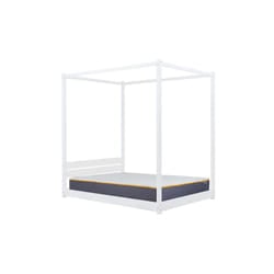 Four Poster Bed Double Birlea Darwin White 4FT6 Solid Pine Frame Canopy