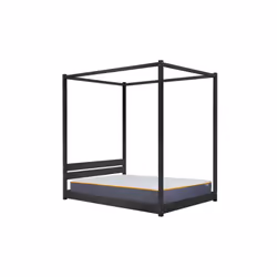 Four Poster Bed King Size Birlea Darwin Black 5Ft Solid Pine Frame Canopy