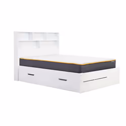 Small Double Drawer Bed Frame White Birlea Alfie 4FT Headboard Storage 120cm