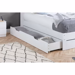 Small Double Drawer Bed Frame White Birlea Alfie 4FT Headboard Storage 120cm