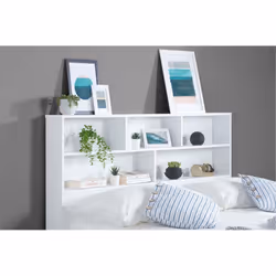Double Drawer Bed Frame White Birlea Alfie 4FT6 Headboard Storage 135cm - Additional view 5