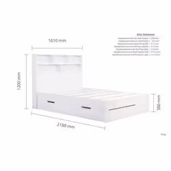 King Size Drawer Bed Frame White Birlea Alfie 5FT Headboard Storage 150cm - Additional view 7