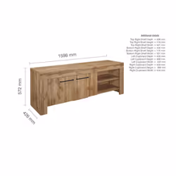 Oak TV Unit Wide Birlea Compton Widescreen Entertainment Unit - Additional view 7
