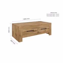 Oak Coffee Table New 4 Drawers Birlea Compton - Additional view 5