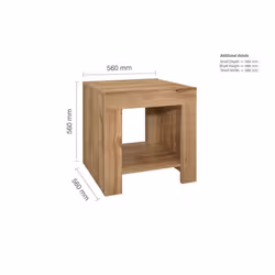 Oak Lamp Table New Birlera Compton Square Side Table - Additional view 4