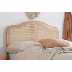 Rattan Double Bed Frame Birlea Leonie 135cm 4FT6 Oak Bedstead