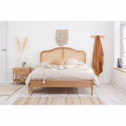 Rattan Super King Size Bed Frame Birlea Leonie 180cm 6FT Oak Bedstead - Additional view 8