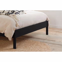 Rattan Double Bed Frame Birlea Margot 135cm 4FT6 Black Bedstead