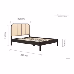 Rattan Double Bed Frame Birlea Margot 135cm 4FT6 Black Bedstead - Additional view 7