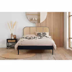 Rattan King Size Bed Frame Birlea Margot 150cm 5FT Black Bedstead - Additional view 8