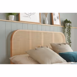 Rattan Double Bed Frame Birlea Margot 135cm 4FT6 Oak Bedstead