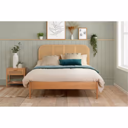 Rattan King Size Bed Frame Birlea Margot 150cm 5FT Oak Bedstead - Additional view 6