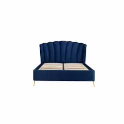 Blue King Size Ottoman Bed Frame 5FT Fabric Storage Bed Birlea Lottie Fan Design - Additional view 10