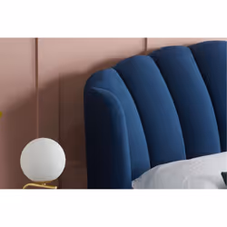 Blue King Size Ottoman Bed Frame 5FT Fabric Storage Bed Birlea Lottie Fan Design - Additional view 4
