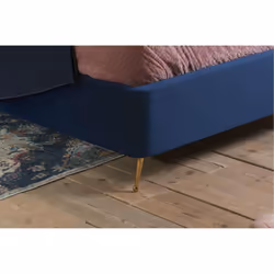 Blue King Size Ottoman Bed Frame 5FT Fabric Storage Bed Birlea Lottie Fan Design - Additional view 5