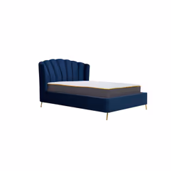 Blue King Size Ottoman Bed Frame 5FT Fabric Storage Bed Birlea Lottie Fan Design - Additional view 9