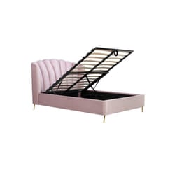 Pink King Size Ottoman Bed Frame 5FT Fabric Storage Bed Birlea Lottie Fan Design