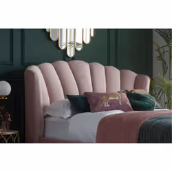 Pink King Size Ottoman Bed Frame 5FT Fabric Storage Bed Birlea Lottie Fan Design