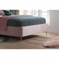 Pink King Size Ottoman Bed Frame 5FT Fabric Storage Bed Birlea Lottie Fan Design - Additional view 6