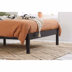 Black Small Double Bed Frame 4FT Bedstead Birlea Nova Solid Wood Shaker Design