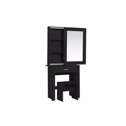 Black Dressing Table with Mirror Birlea Evelyn Sliding Vanity Desk Make Up - Additional view 7