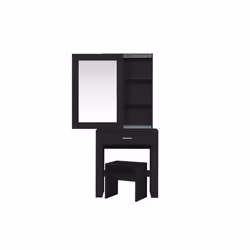 Black Dressing Table with Mirror Birlea Evelyn Sliding Vanity Desk Make Up - Additional view 9