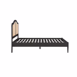 Rattan Double Bed Frame Birlea Leonie 135cm 4FT6 Black Bedstead - Additional view 10