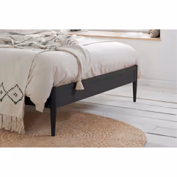 Rattan Double Bed Frame Birlea Leonie 135cm 4FT6 Black Bedstead