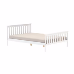 White Small Double Bed Frame 4FT Bedstead Birlea Oxford Solid Wood Shaker Design